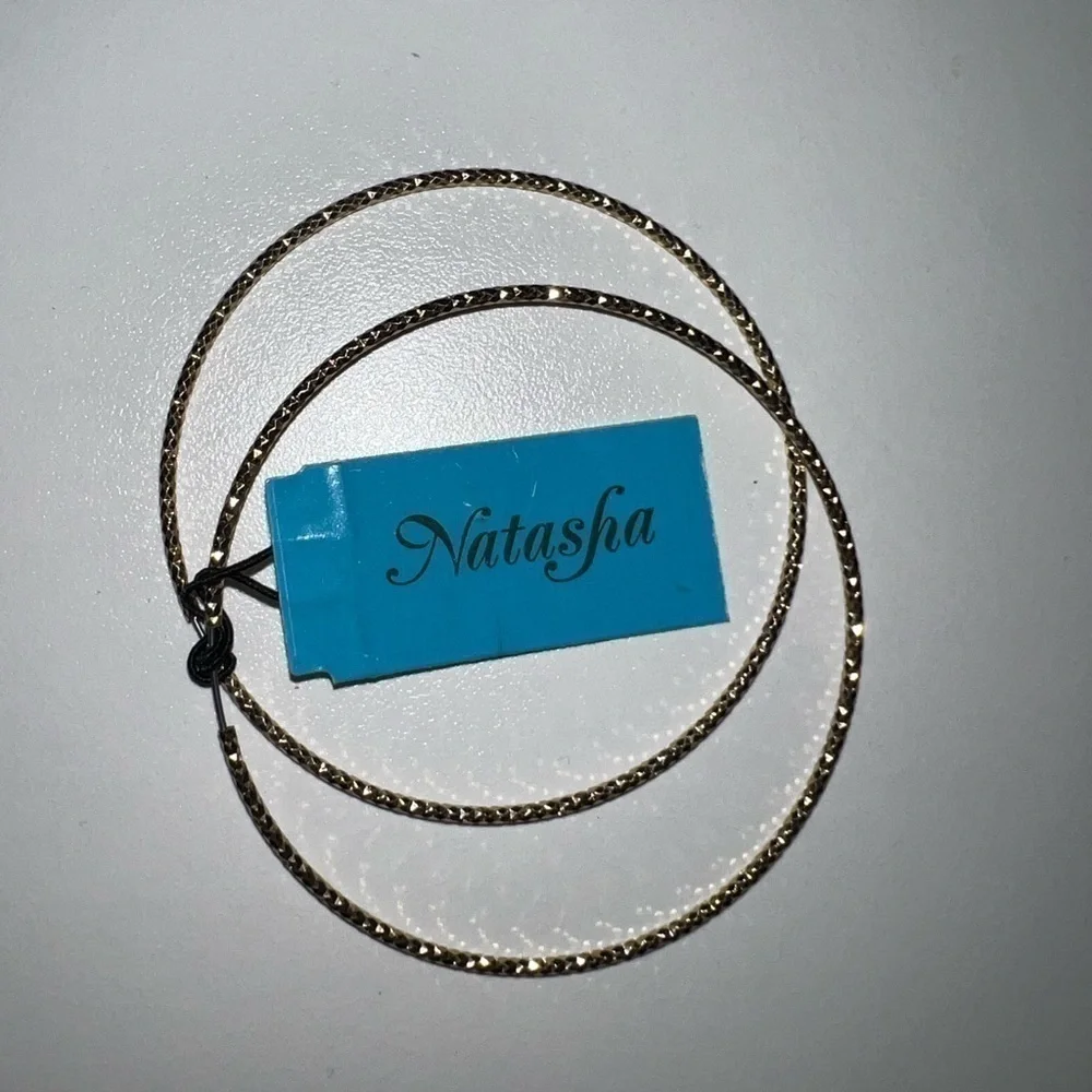 NWT - Natasha‎ gold hoops approximately 2.5” in diameter